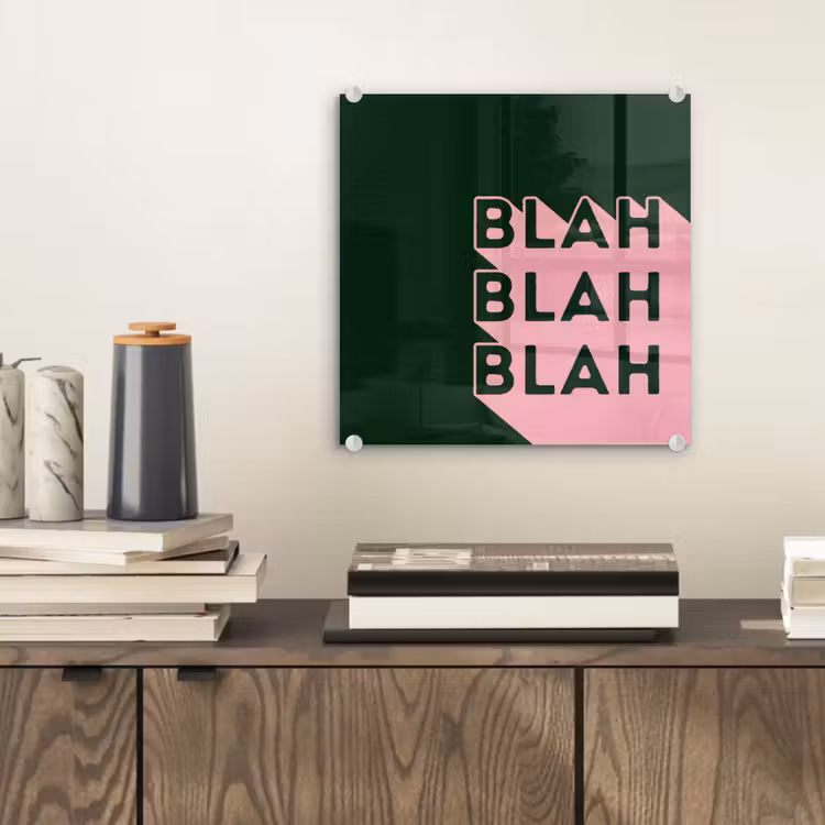 Donkergroen - Tekst - Schaduw - Grafisch plexiglas 5mm klein -sfeer1