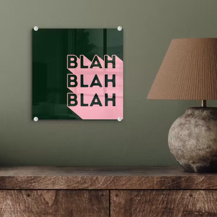 Donkergroen - Tekst - Schaduw - Grafisch plexiglas 5mm klein -sfeer3