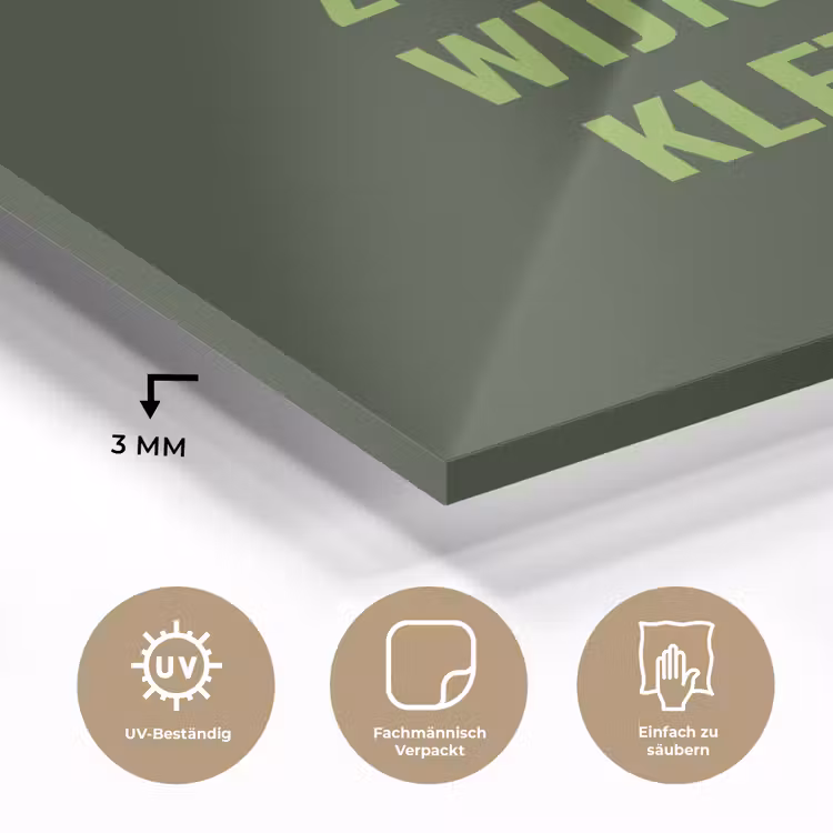 Donkergroen - Quote - Zon - Zomer plexiglas 5mm klein -wsfeer2_DE