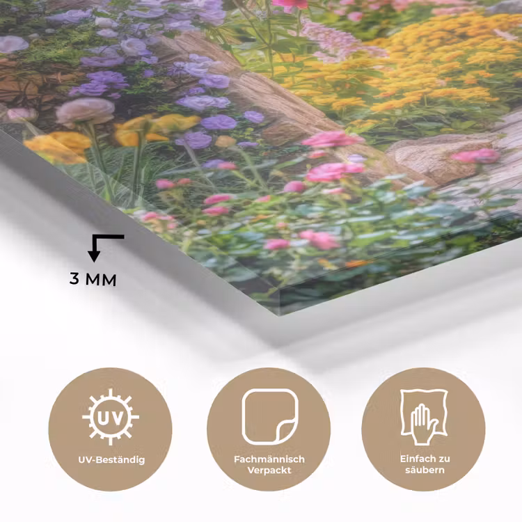 Doorkijk - Bloemen - Pad - Natuur plexiglas 5mm klein -wsfeer2_DE