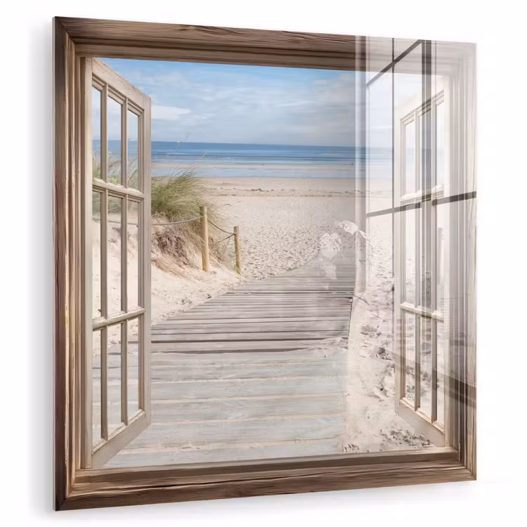 Doorkijk - Strand - Duinen - Pad - Landschap plexiglas 5mm klein -zzzproduct_nieuw