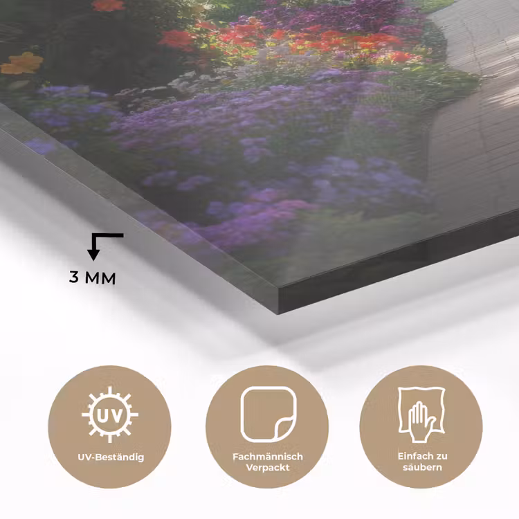Doorkijk - Pad - Bloemen - Struik - Kleurrijk plexiglas 5mm klein -wsfeer2_DE