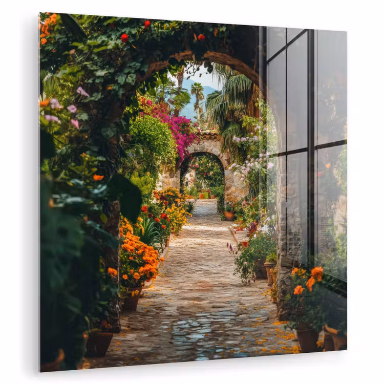 Doorkijk - Bloemen - Poort - Stenen plexiglas 5mm klein -zzzproduct_nieuw