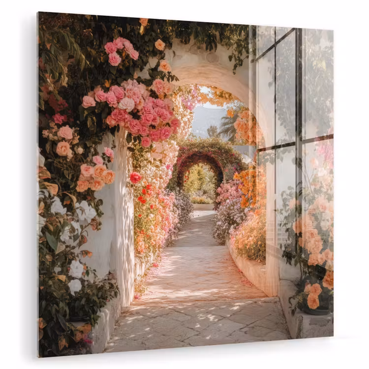 Doorkijk - Boog - Bloemen - Pastel plexiglas 5mm klein -zzzproduct_nieuw