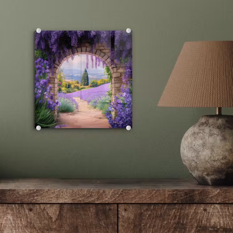 Doorkijk - Lavendel - Bloemen - Paars - Poort plexiglas 5mm klein -sfeer3