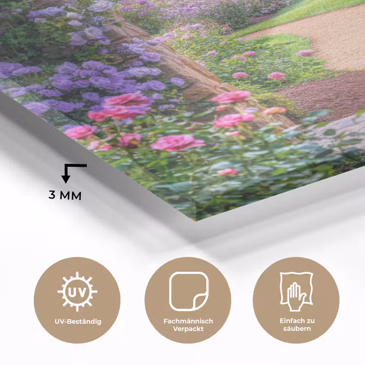 Doorkijk - Poort - Bloemen - Tuin plexiglas 5mm klein -wsfeer2_DE