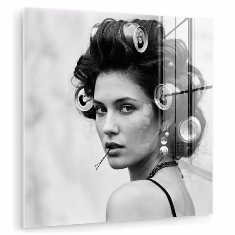 Edgy - Vrouw - Zwart - Wit plexiglas 5mm klein -zzzproduct_nieuw