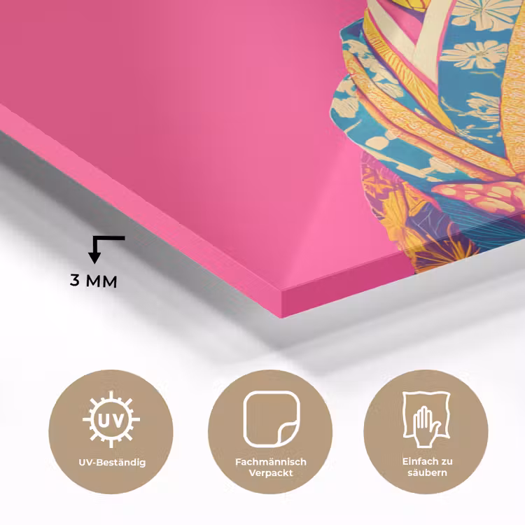 Hagedis - Bloemen - Roze - Kimono plexiglas 5mm klein -wsfeer2_DE