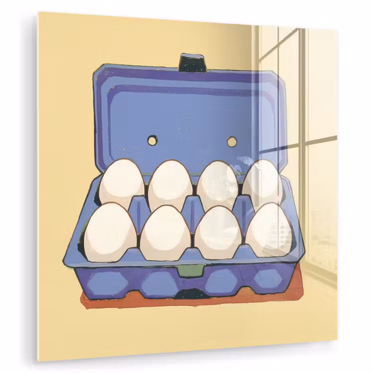 Eieren - Doos - Minimalistisch - Blauw plexiglas 5mm klein -zzzproduct_nieuw