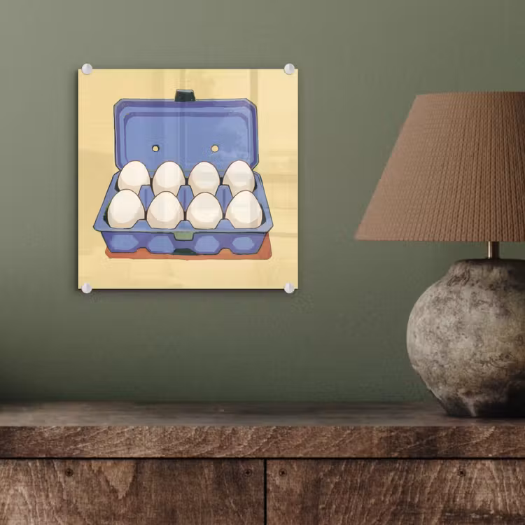 Eieren - Doos - Minimalistisch - Blauw plexiglas 5mm klein -sfeer3