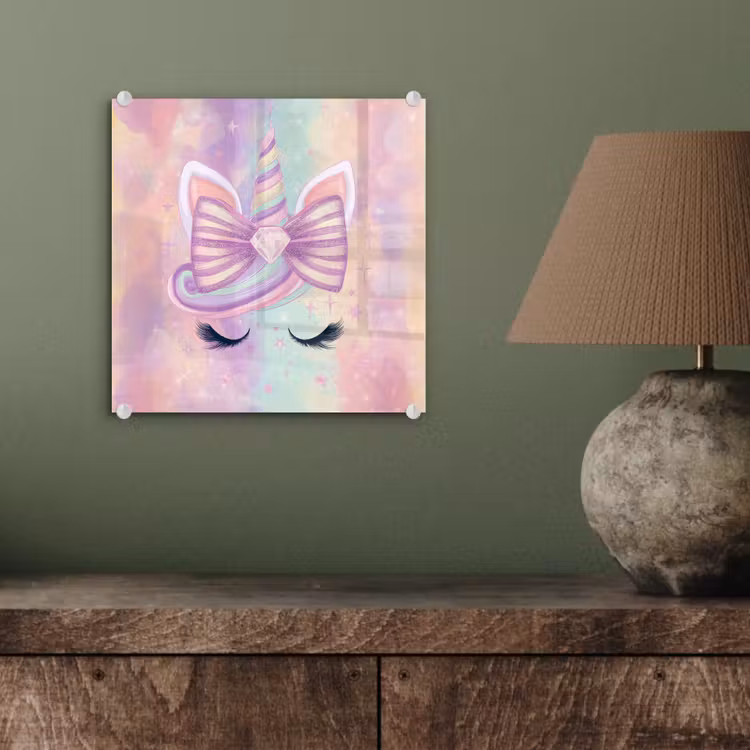 Eenhoorn - Glitters - Regenboog - Pastel plexiglas 5mm klein -sfeer3