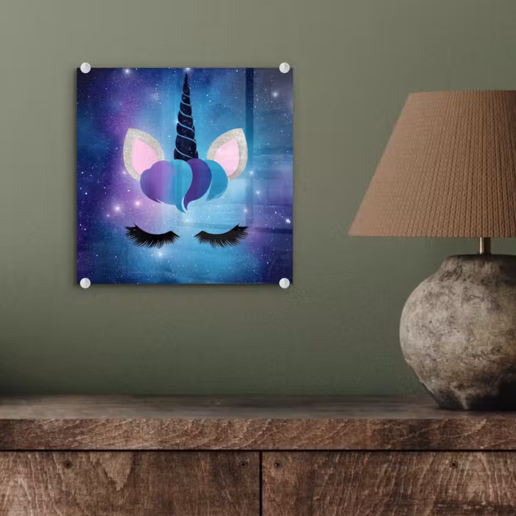 Eenhoorn - Sterren - Magisch - Blauw plexiglas 5mm klein -sfeer3