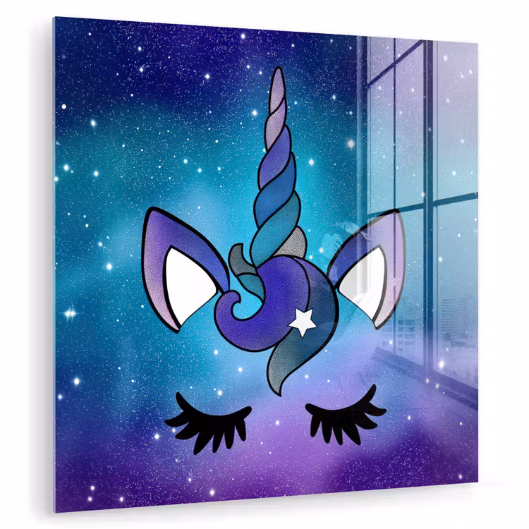 Eenhoorn - Sterrenhemel - Ster - Blauw plexiglas 5mm klein -zzzproduct_nieuw