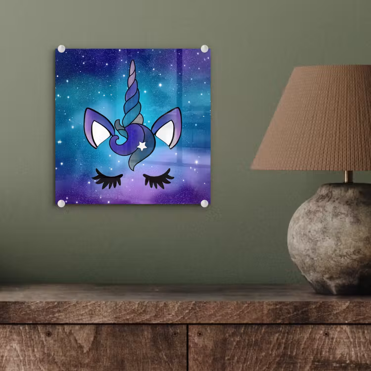 Eenhoorn - Sterrenhemel - Ster - Blauw plexiglas 5mm klein -sfeer3
