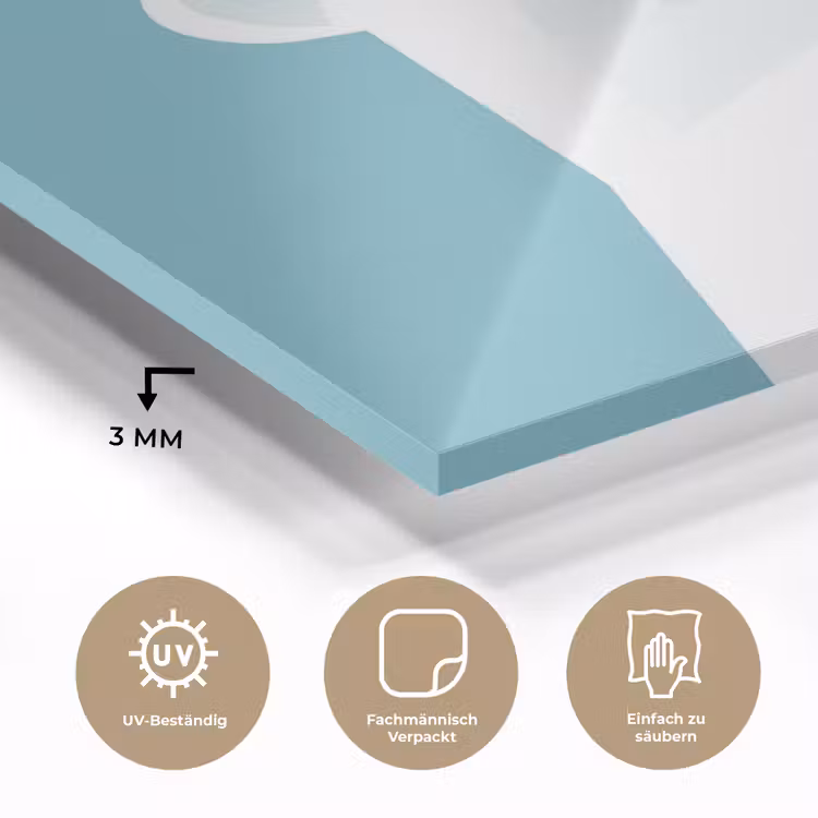 Ijsbeer - Lichtblauw - Minimalistisch plexiglas 5mm klein -wsfeer2_DE
