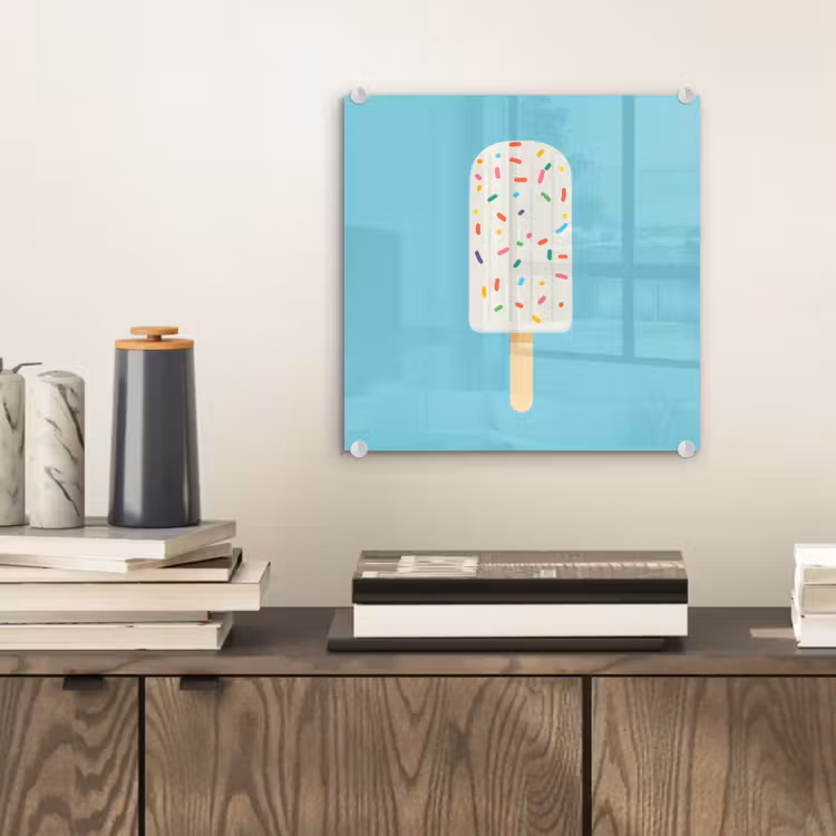 Ijsje - Stokje - Sprinkles - Lichtblauw plexiglas 5mm klein -sfeer1