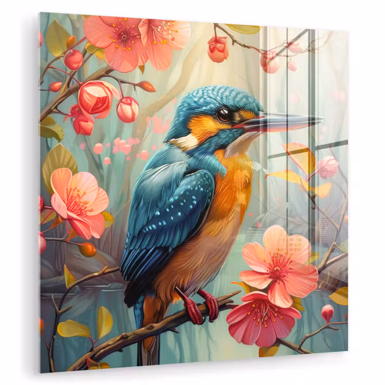 IJsvogel - Bloesem - Natuur - Vogels - Bloemen plexiglas 5mm klein -zzzproduct_nieuw