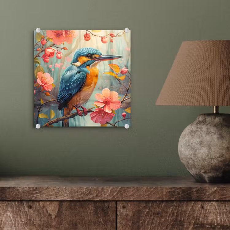 IJsvogel - Bloesem - Natuur - Vogels - Bloemen plexiglas 5mm klein -sfeer3
