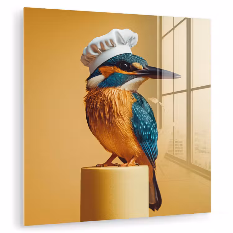 Ijsvogel - Pilaar - Koksmuts - Vogel plexiglas 5mm klein -zzzproduct_nieuw