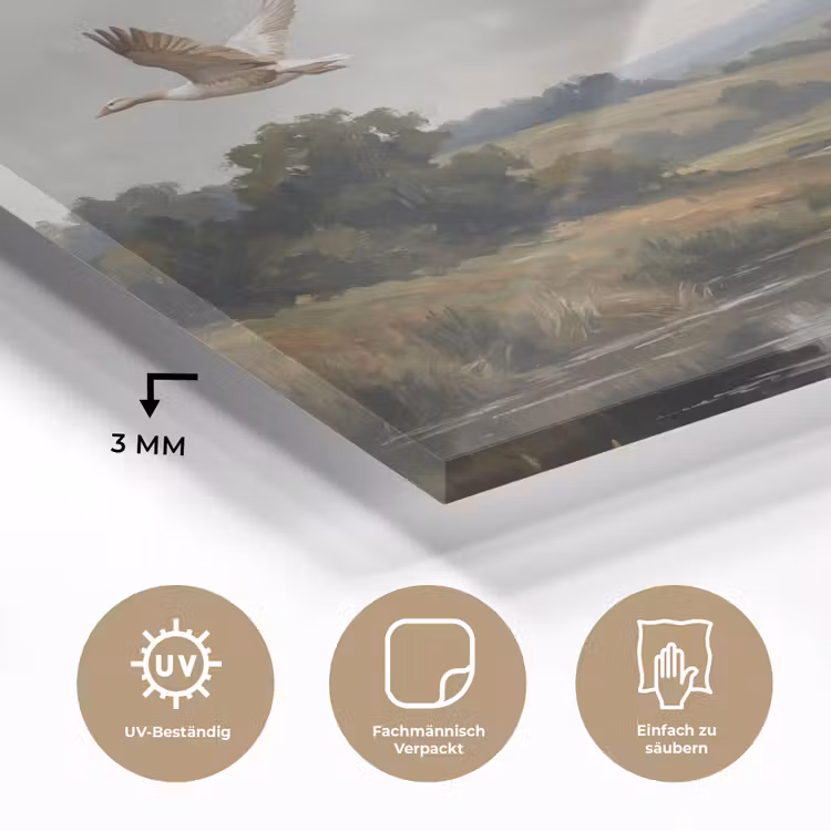 Eenden - Rivier - Landschap - Vlucht - Nostalgisch plexiglas 5mm klein -wsfeer2_DE