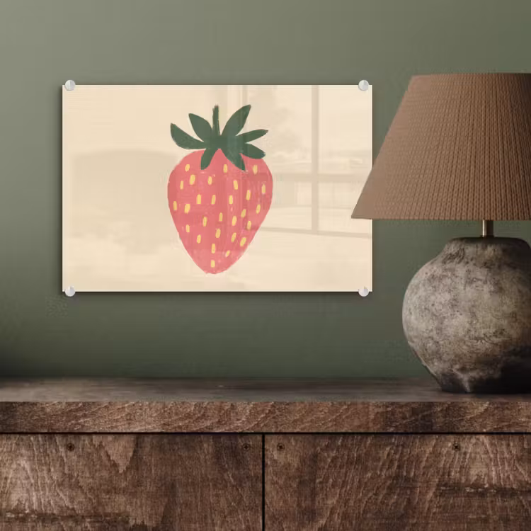 Aardbei - Minimalistisch - Rood - Fruit plexiglas 5mm klein -wsfeer2_DE
