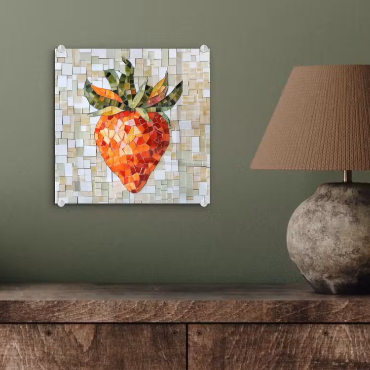 Aardbei - Rood - Mozaïek - Fruit plexiglas 5mm klein -sfeer3