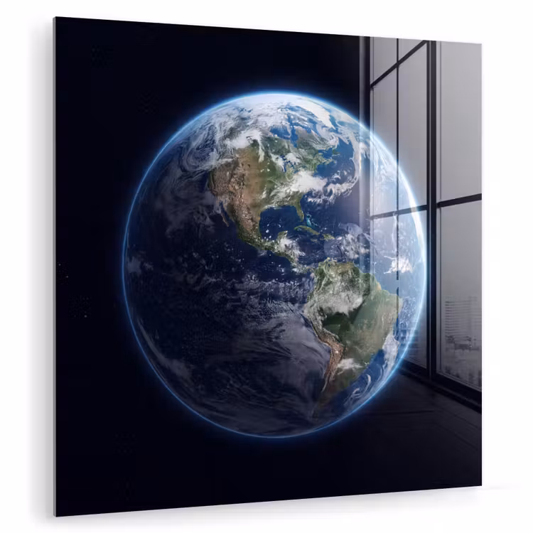 Glasbild - Erde – Weltraum – Kosmos - Aarde - Ruimte - Kosmos plexiglas 5mm klein