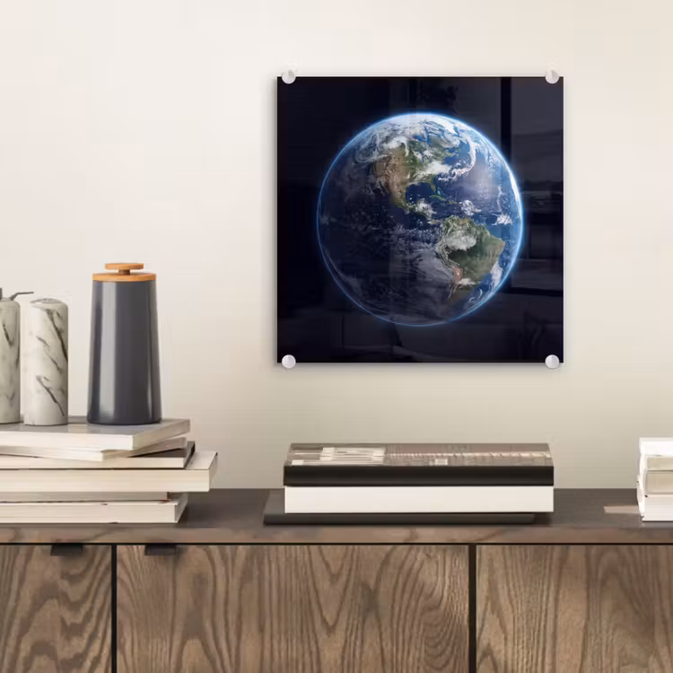 Glasbild - Erde – Weltraum – Kosmos - Aarde - Ruimte - Kosmos plexiglas 5mm klein