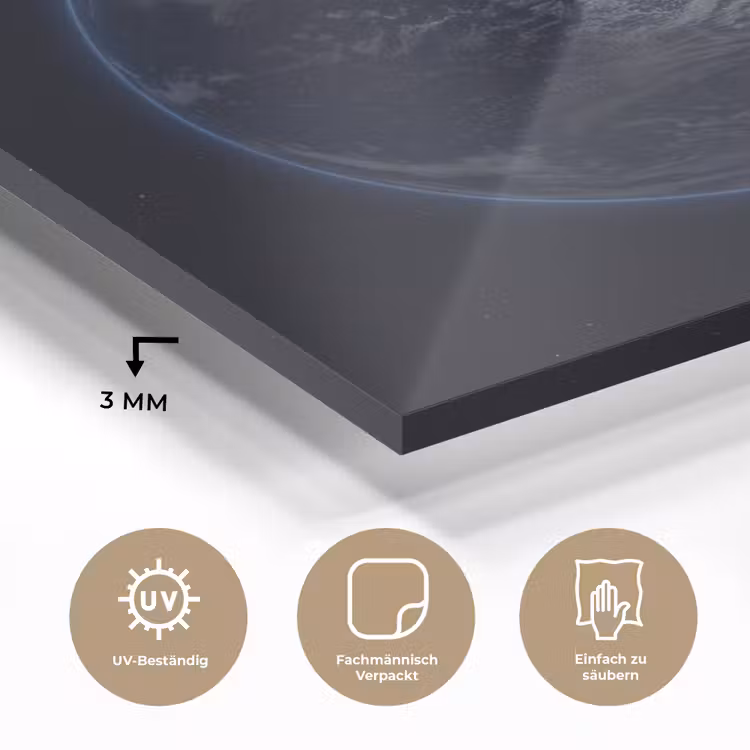 Glasbild - Erde – Weltraum – Kosmos - Aarde - Ruimte - Kosmos plexiglas 5mm klein