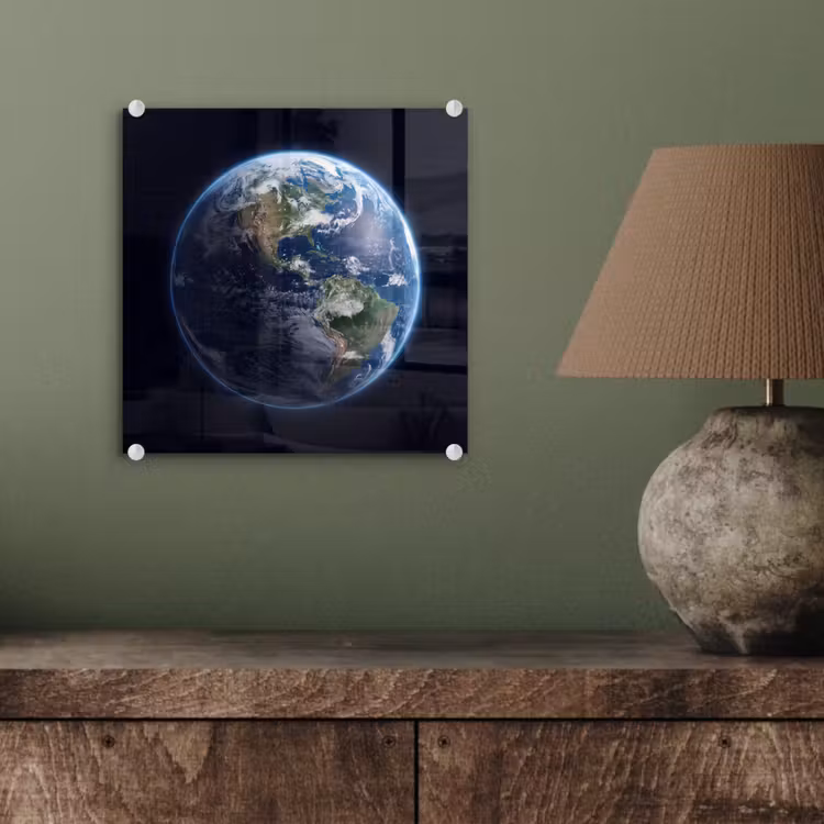 Glasbild - Erde – Weltraum – Kosmos - Aarde - Ruimte - Kosmos plexiglas 5mm klein