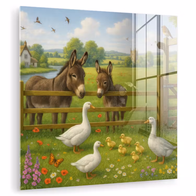 Ezels - Ganzen - Kleurrijk plexiglas 5mm klein -zzzproduct_nieuw
