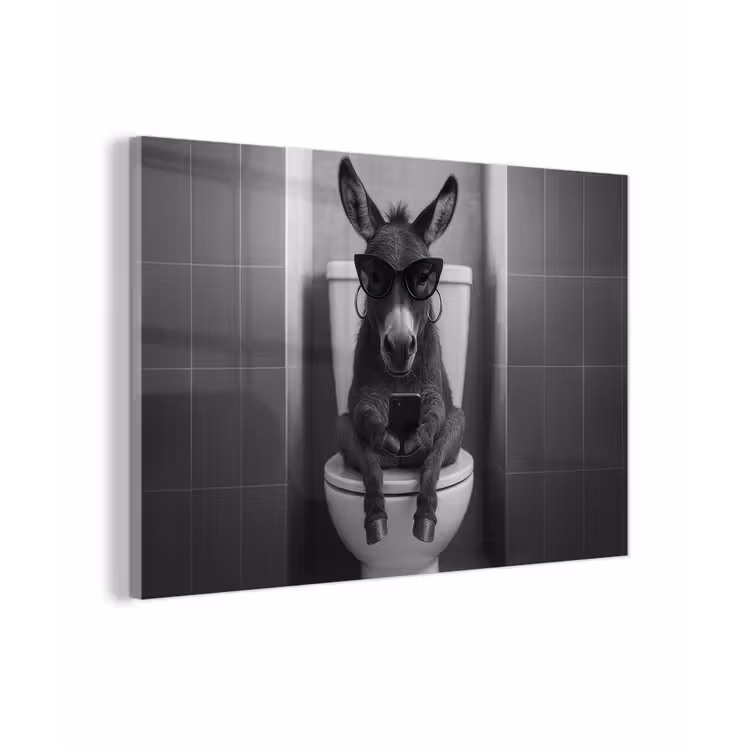 Ezel - Telefoon - Toilet - Zwart - Wit plexiglas 5mm klein -zzzproduct_nieuw