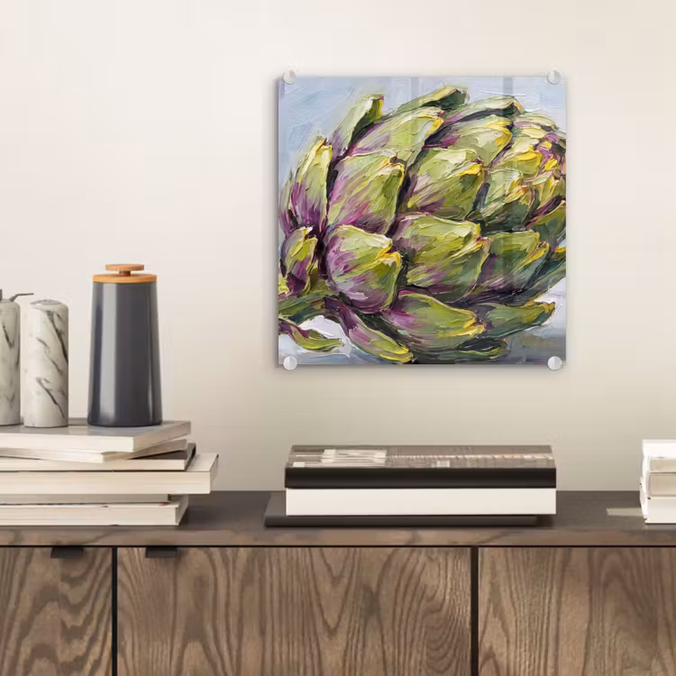 Glasbild - Essen – Artischocke – Modern - Eten - Artisjok - Modern plexiglas 5mm klein
