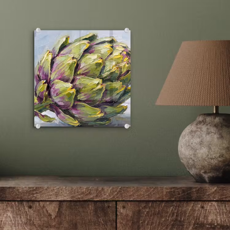 Glasbild - Essen – Artischocke – Modern - Eten - Artisjok - Modern plexiglas 5mm klein