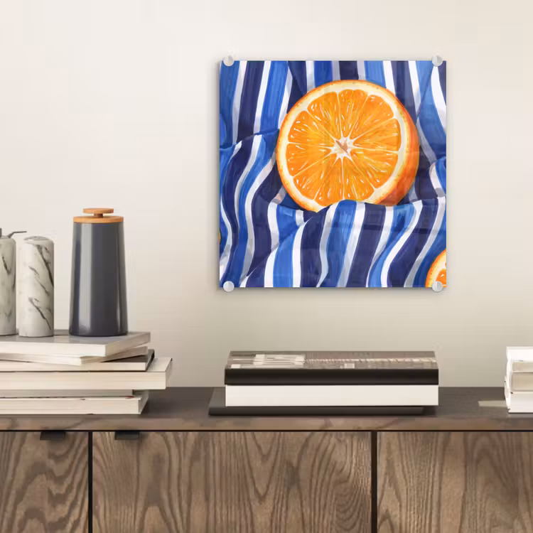 Glasbild - Essen – Obst – Orange - Eten - Fruit - Oranje plexiglas 5mm klein