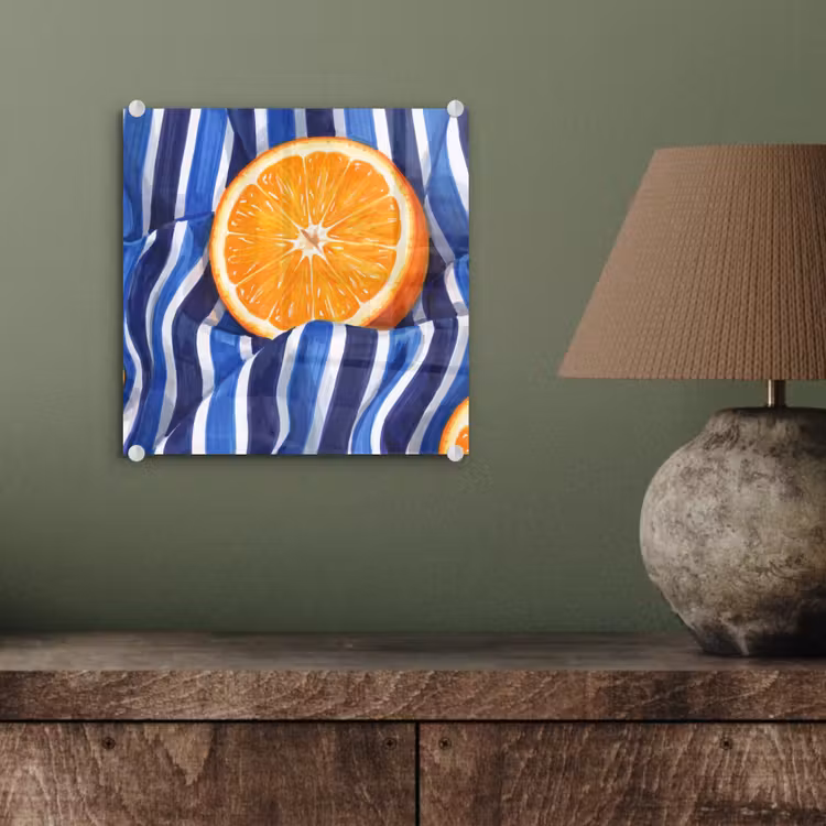 Glasbild - Essen – Obst – Orange - Eten - Fruit - Oranje plexiglas 5mm klein