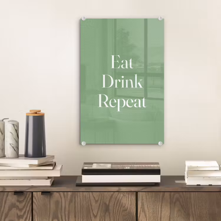 Eten - Drinken - Tekst - Mintgroen plexiglas 5mm klein -sfeer1