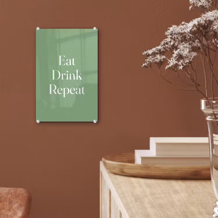 Eten - Drinken - Tekst - Mintgroen plexiglas 5mm klein -sfeer5