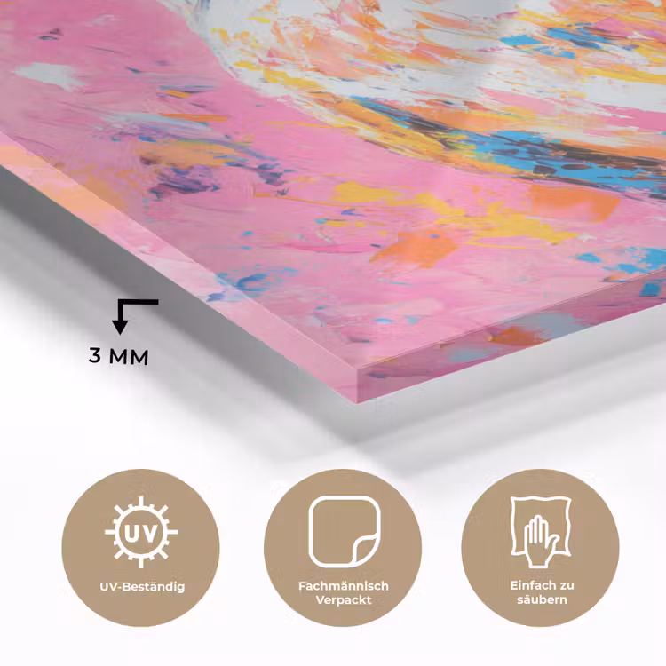 Uil - Roze - Blauw - Verf - Abstract plexiglas 5mm klein -wsfeer2_DE