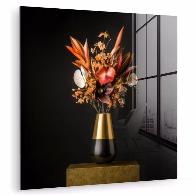 Exotisch - Boeket - Vaas - Goud plexiglas 5mm klein -zzzproduct_nieuw