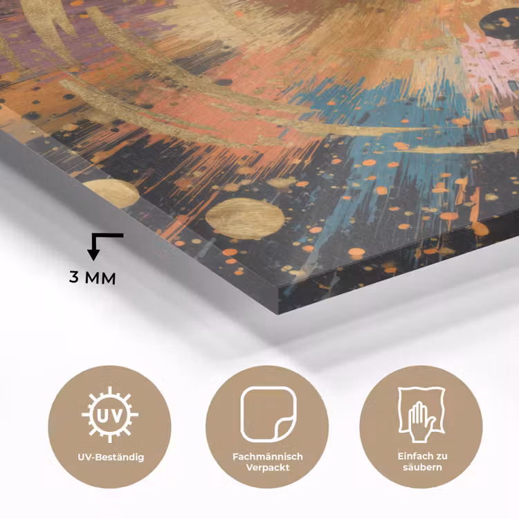 Explosie - Verfstructuur - Goud - Abstract plexiglas 5mm klein -wsfeer2_DE
