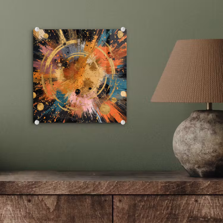 Explosie - Verfstructuur - Goud - Abstract plexiglas 5mm klein -sfeer3