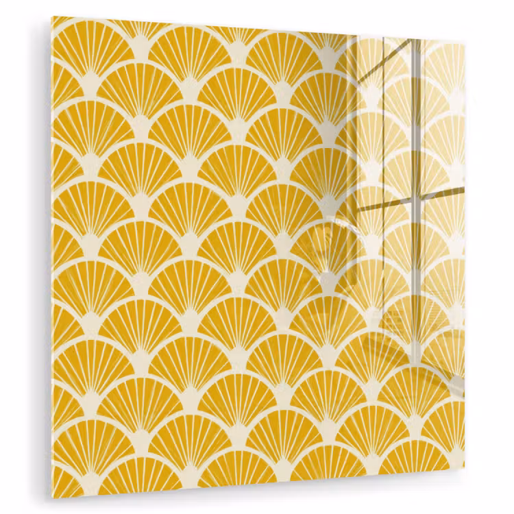 Waaiers - Art Deco - Retro - Okergeel plexiglas 5mm klein 11 -zzzproduct_nieuw