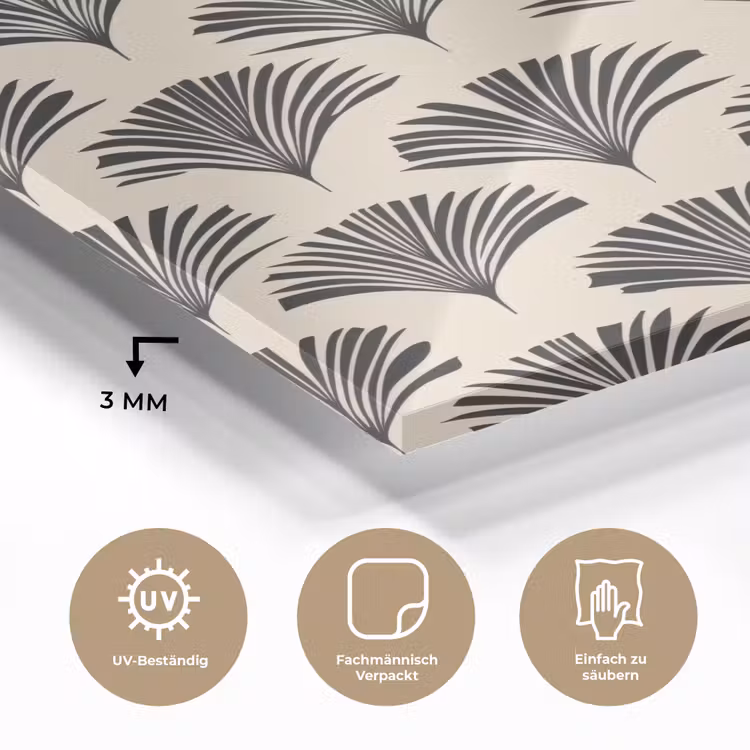 Waaiers - Botanisch - Zwart - Beige plexiglas 5mm klein 11 -wsfeer2_DE