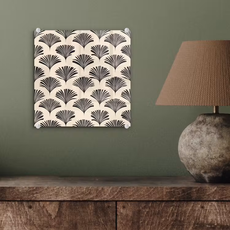 Waaiers - Botanisch - Zwart - Beige plexiglas 5mm klein 11 -sfeer3