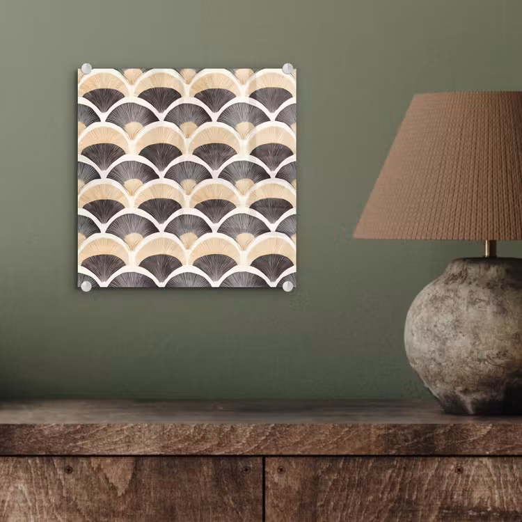 Waaier - Patroon - Zwart - Beige plexiglas 5mm klein 11 -sfeer3