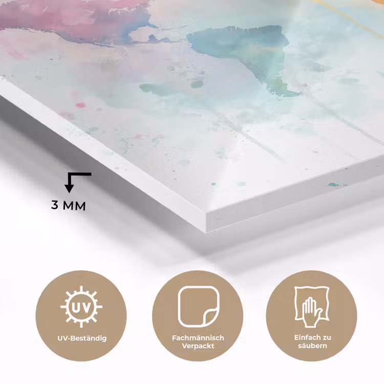 Verf - Pastelkleuren - Wereldkart plexiglas 5mm klein -wsfeer2_DE