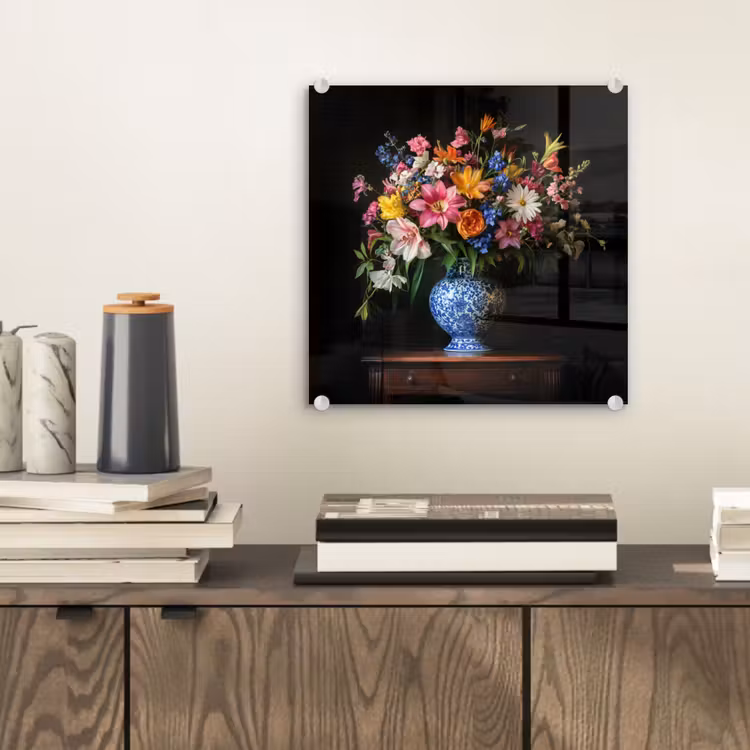 Kleur - Vaas - Bloemen - Boeket plexiglas 5mm klein -sfeer1