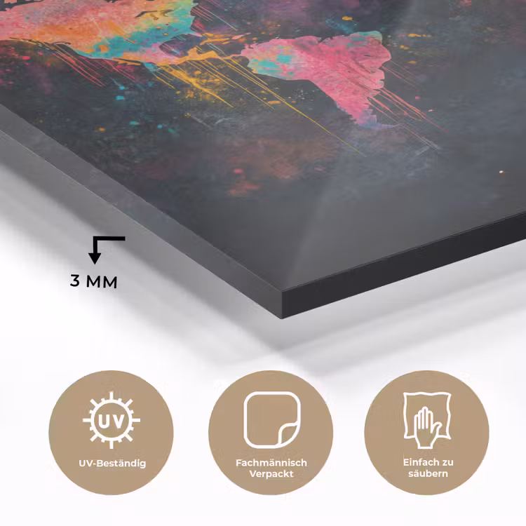 Verf - Wereldkaart - Kleur plexiglas 5mm klein -wsfeer2_DE