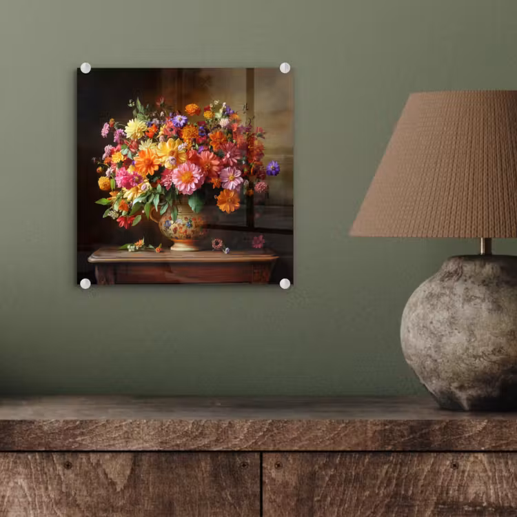 Kleuren - Boeket - Vaas - Hout plexiglas 5mm klein -sfeer3